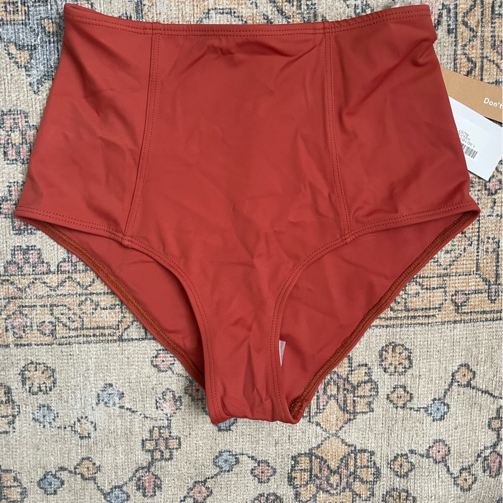 Reformation High-Waisted Terracotta Bikini Bottoms